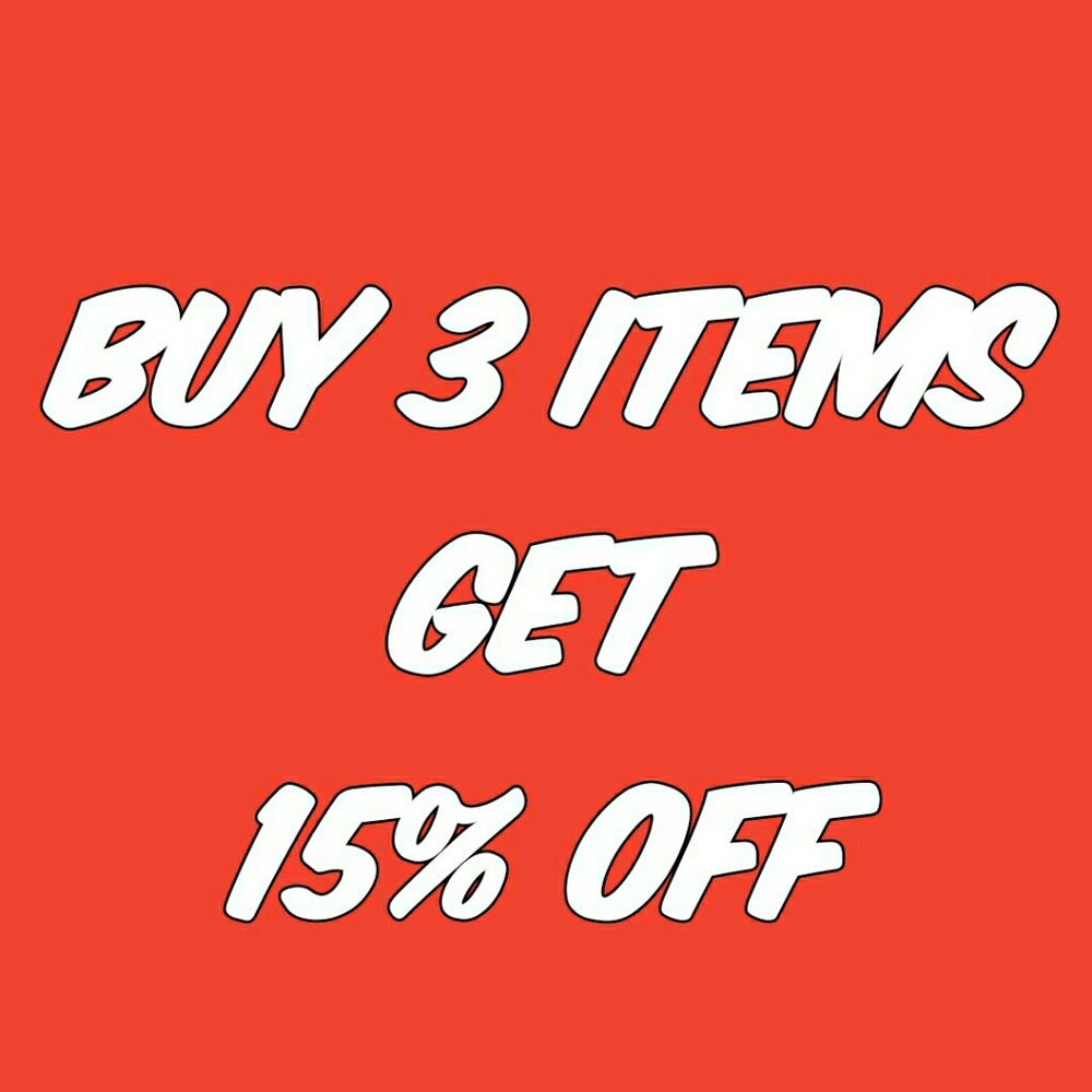 Save 15% off your order of 3 items